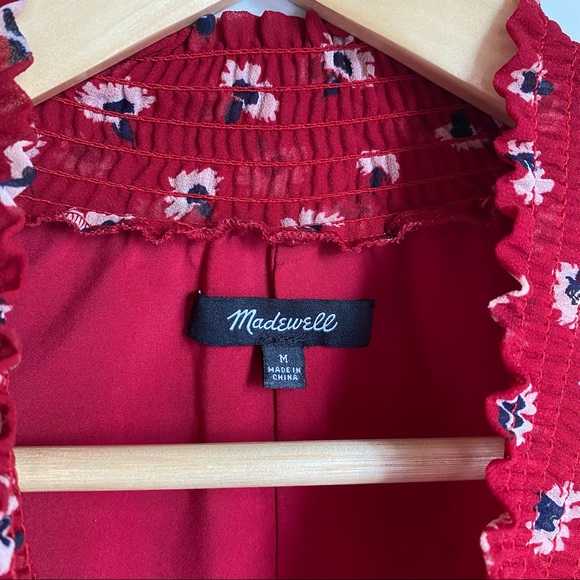 Madewell Smocked-Neck Ruffle Top - Picture 6 of 6